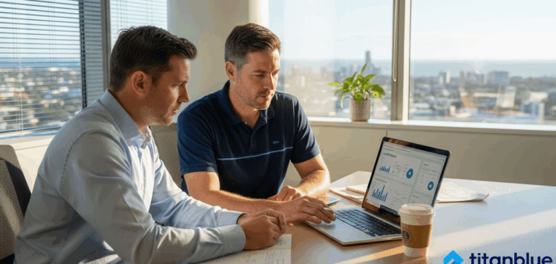 Gold Coast business owners reviewing local SEO leads