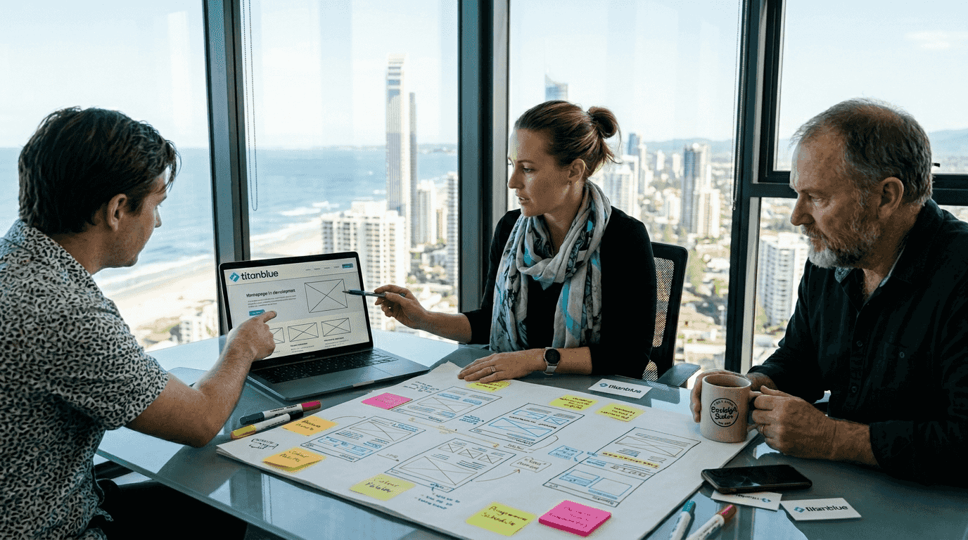 SMB team planning website design in office