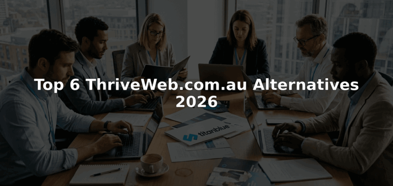Team comparing web agency alternatives in office