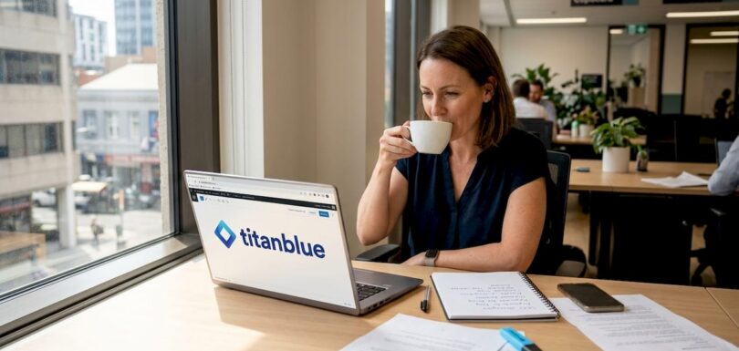 Australian business owner updating website for SEO