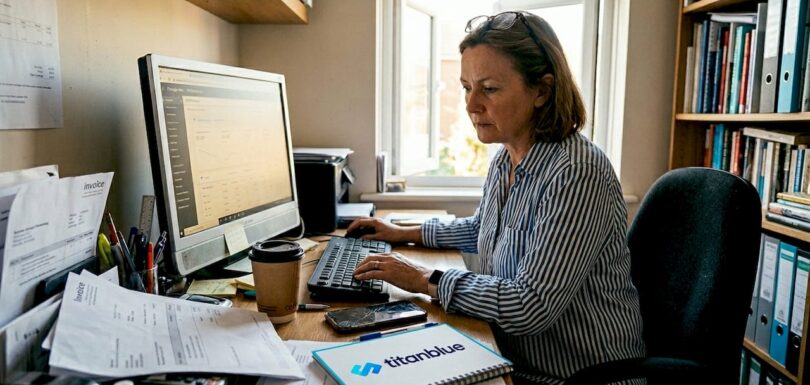 Business owner viewing digital advertising results