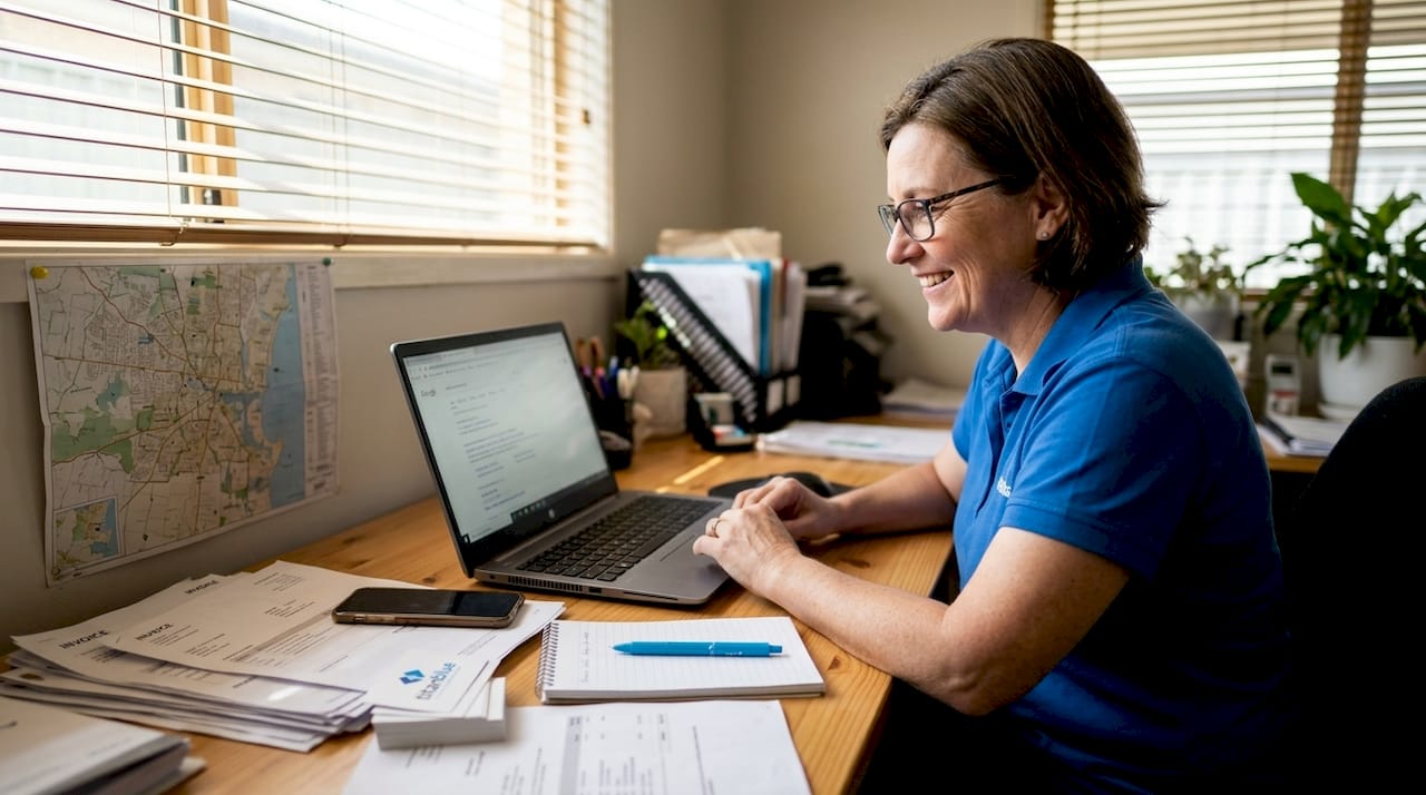 Australian business owner checking website ranking