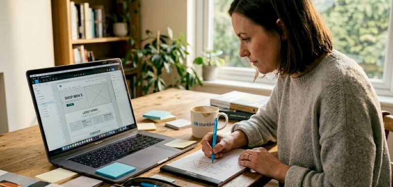 Designer planning retailer website navigation