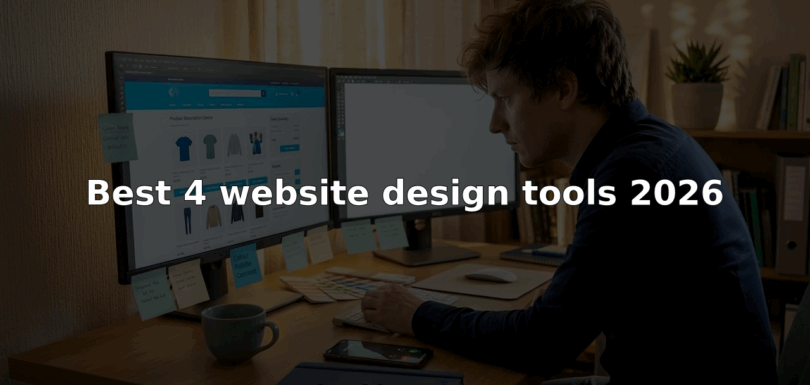 Website designer working in bright home office