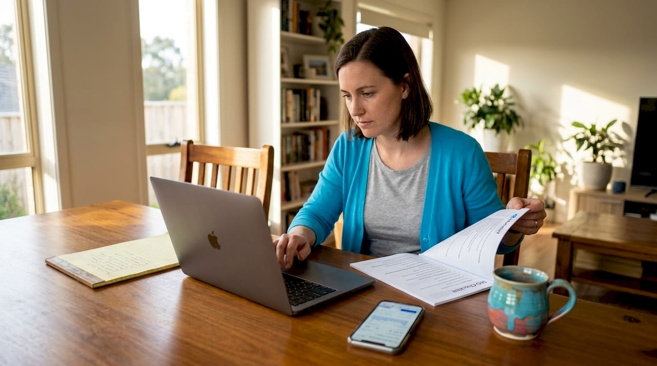 Small business owner working on SEO checklist