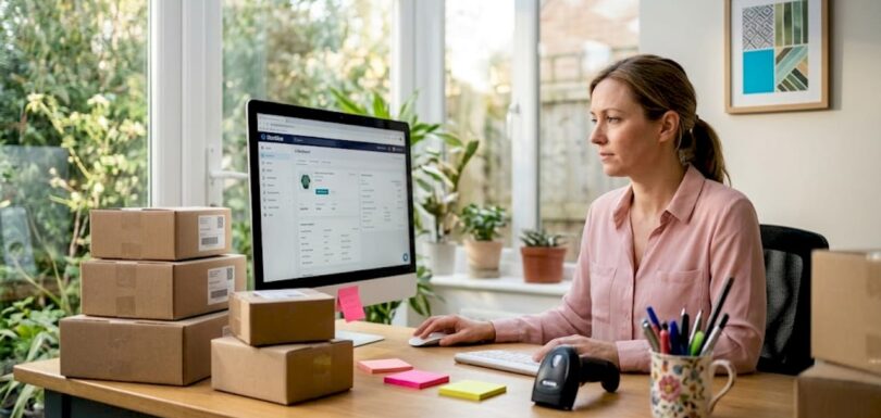 Business owner reviews ecommerce platform