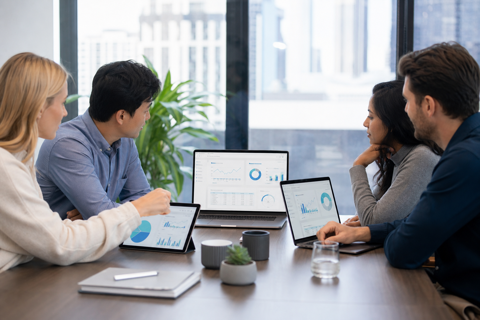 Australian business team reviewing AI search performance data