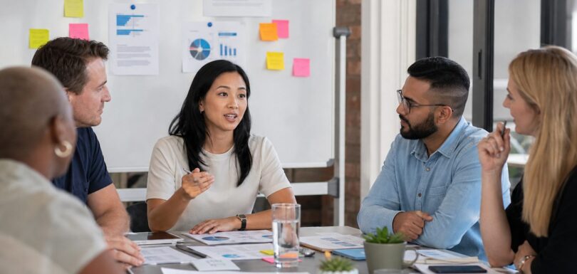 Australian business team strategy meeting for AI SEO planning