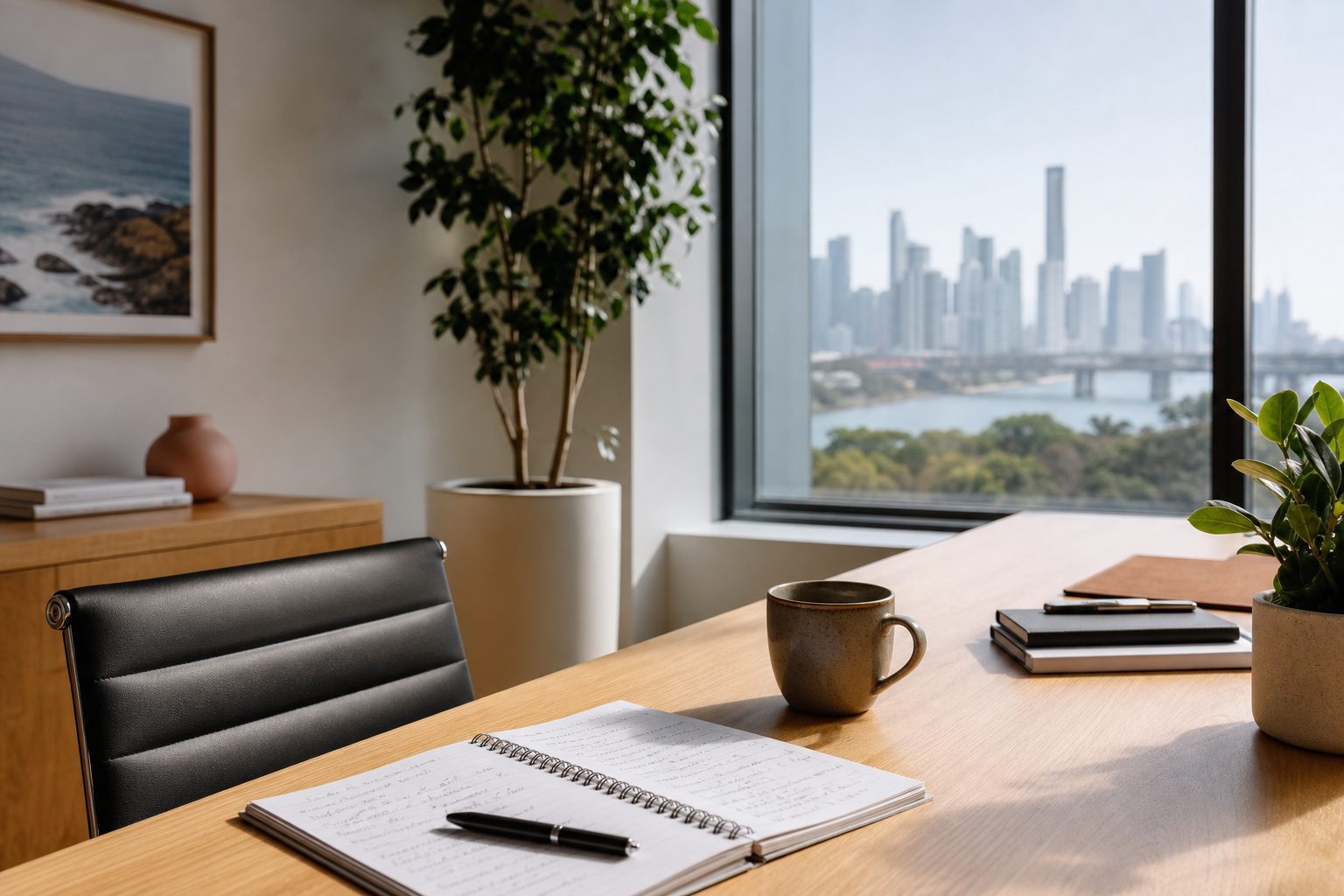 Modern Australian office workspace for AI search planning