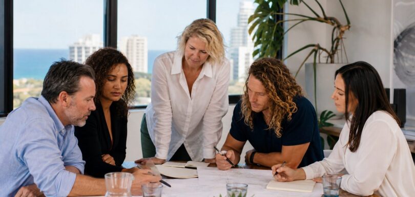 Australian business leaders meeting with an AI SEO strategist
