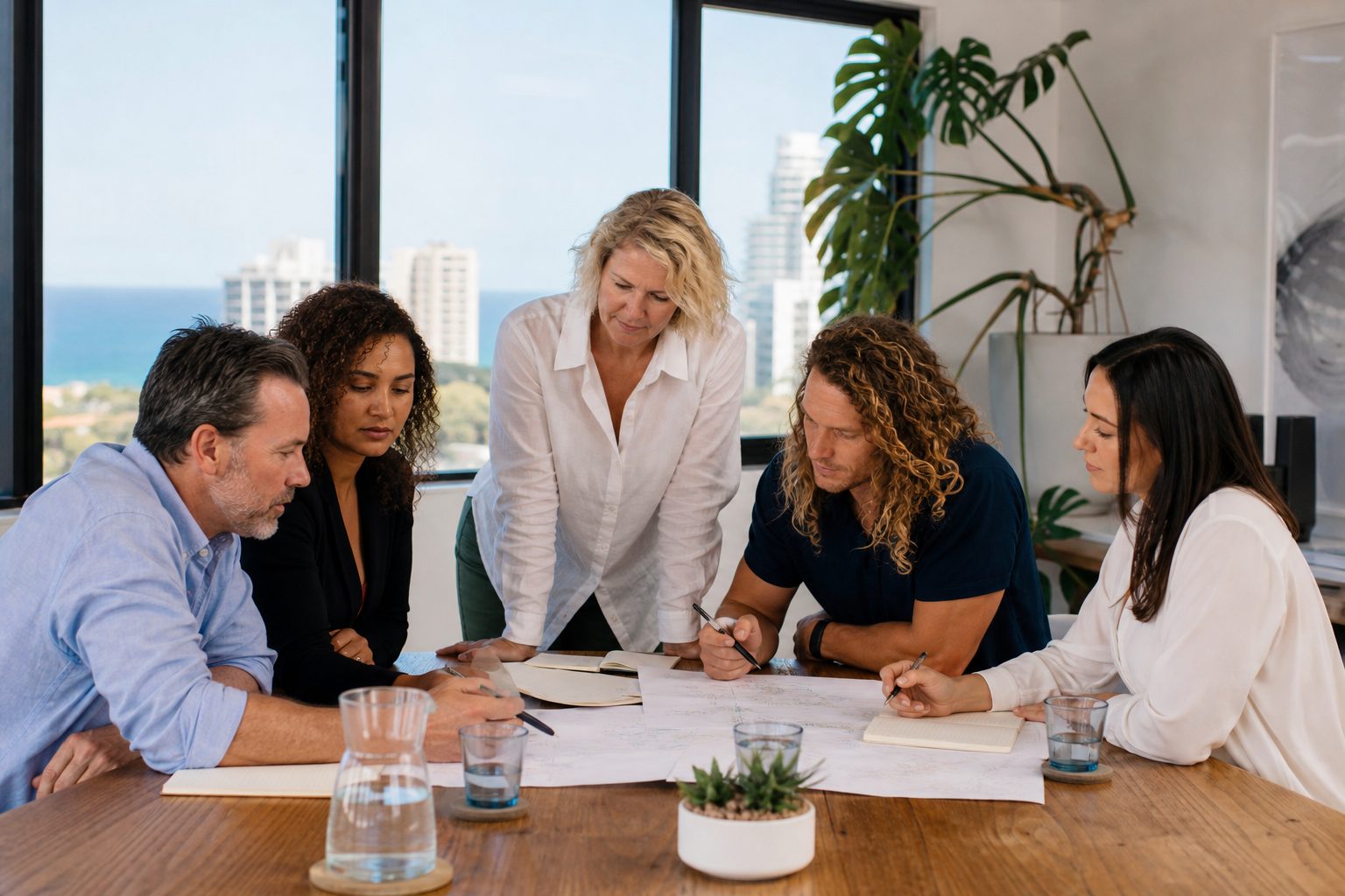 Australian business leaders meeting with an AI SEO strategist