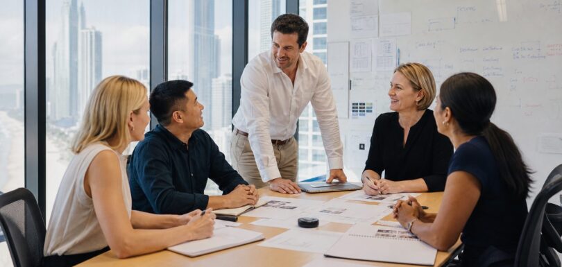 Australian business team strategy meeting — AI search marketing