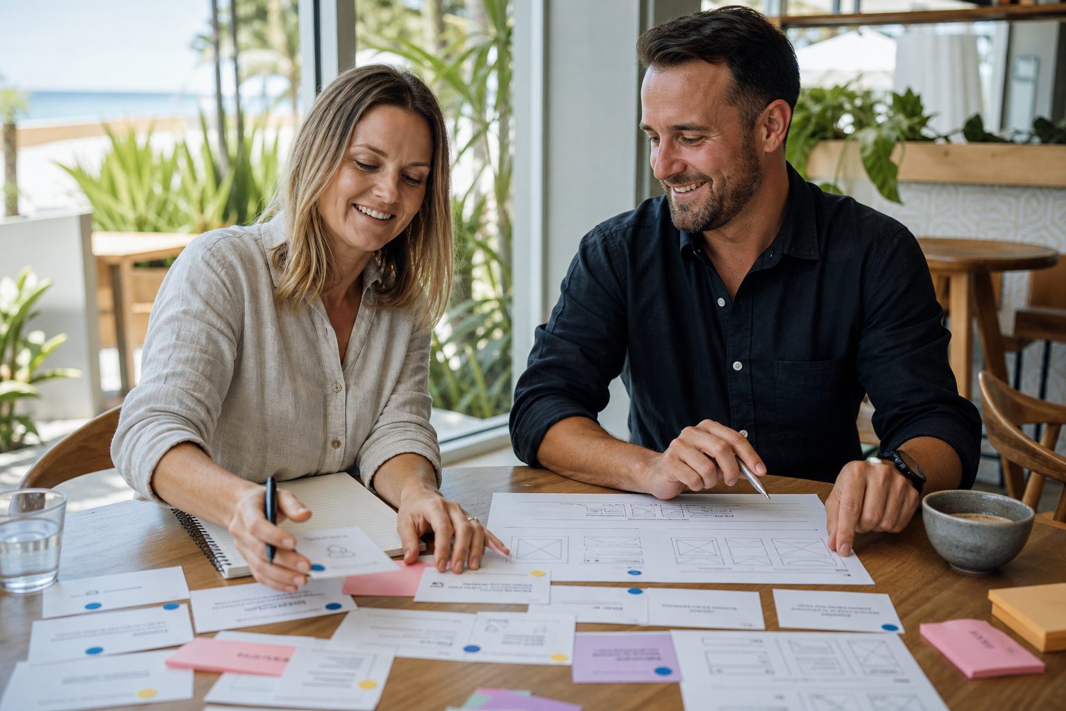 Gold Coast business owner and web strategist planning a website