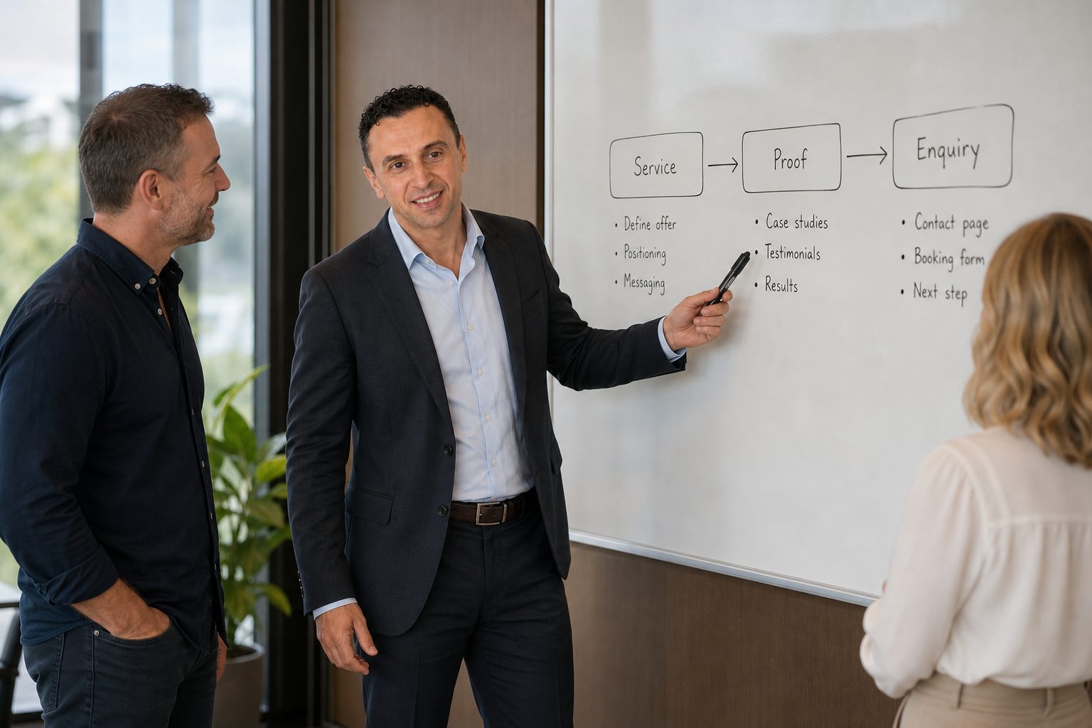 Richie Zengoski leading a website strategy workshop