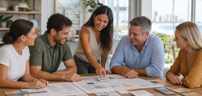 Gold Coast web design agency team collaborating with a local business owner