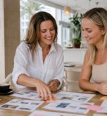Gold Coast business owner and web strategist planning a website in a Broadbeach cafe