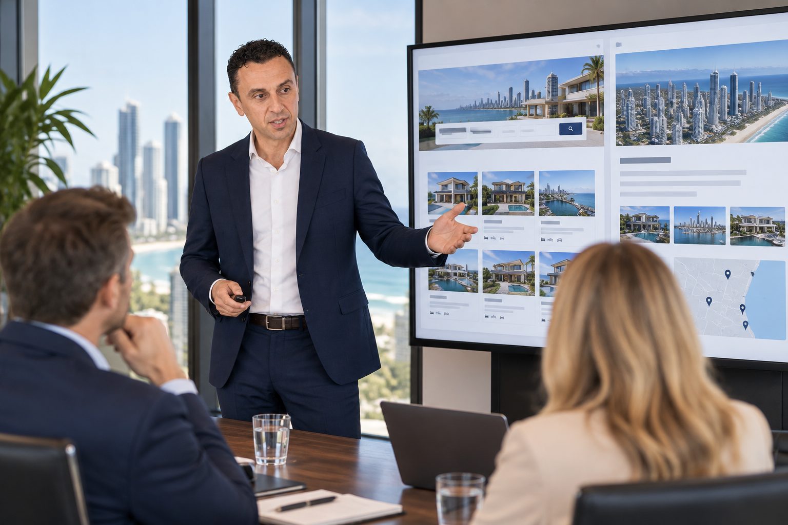 Titan Blue consultant presenting real estate website design